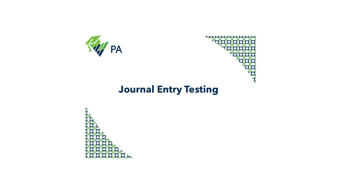 Journal Entry Testing